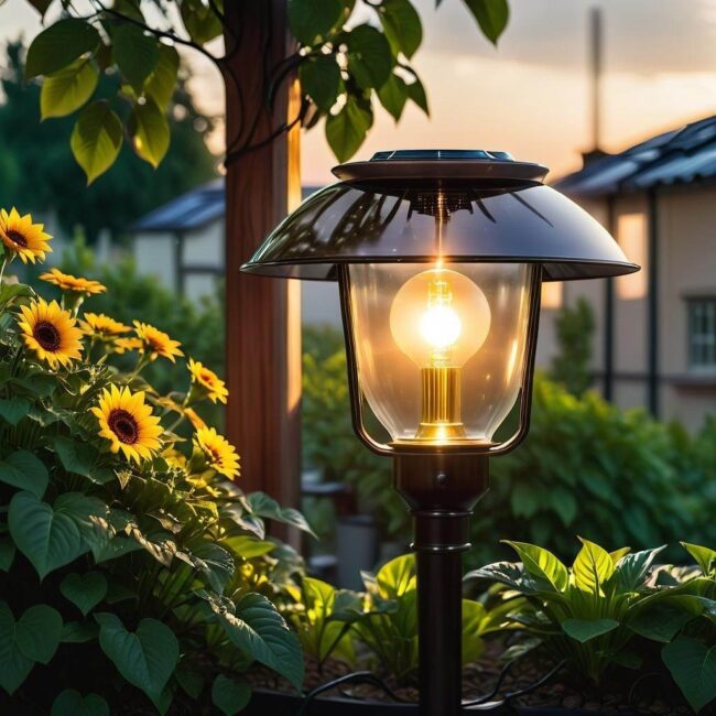 Brak oświetlenia po zachodzie słońca w lampie solarny