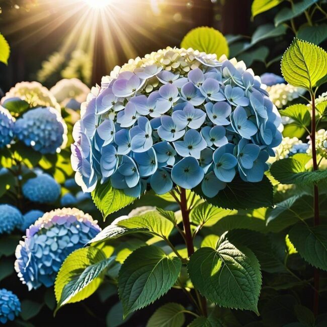 Hortensje a stanowisko nasłonecznione w ogrodzie