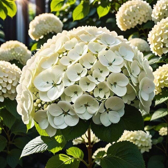 Kwitnienie hortensji białej