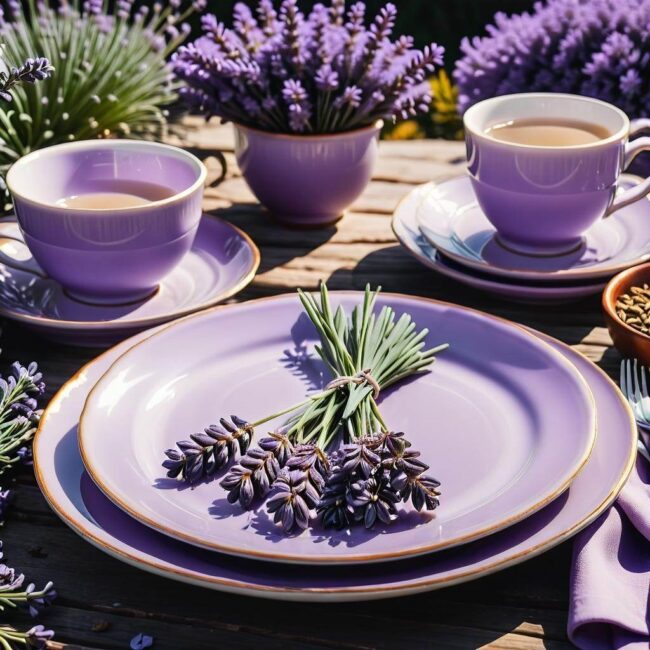 Lawendowe talerze i miski