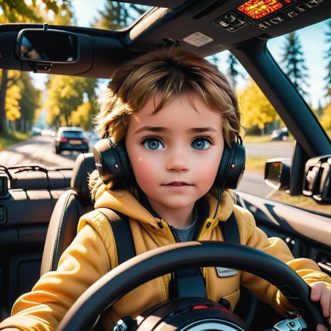 Symulator jazdy dla dzieci z efektami dźwiękowymi