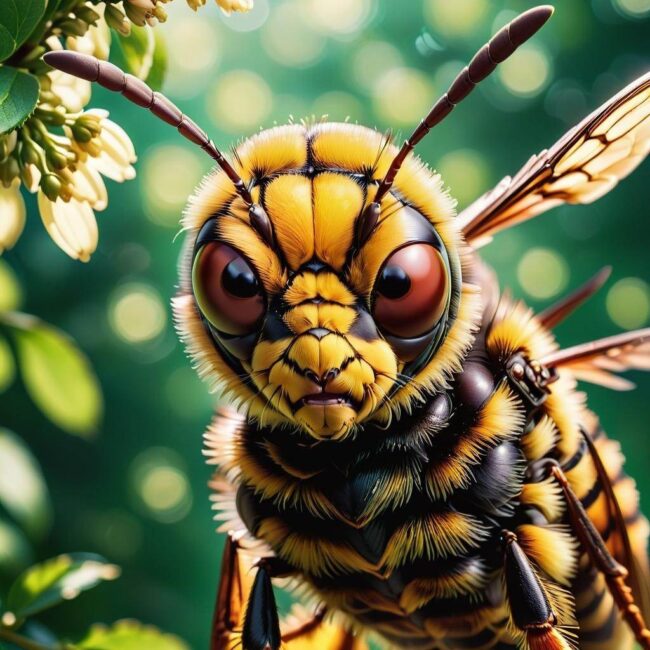 Wzory na tułowiu osy