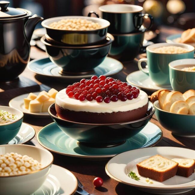 Zastawa stołowa PRL dekoracje