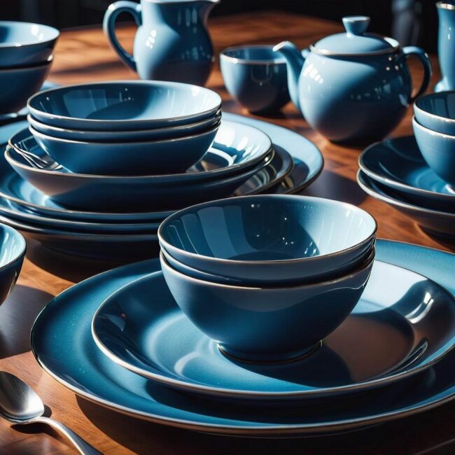 Zastawa stołowa niebieska