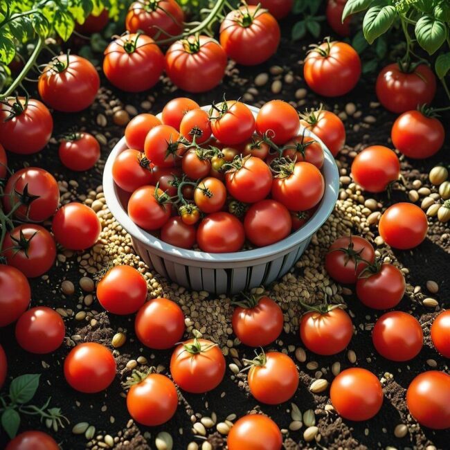 Zbieranie nasion pomidorów z roślin uprawianych w doniczkach