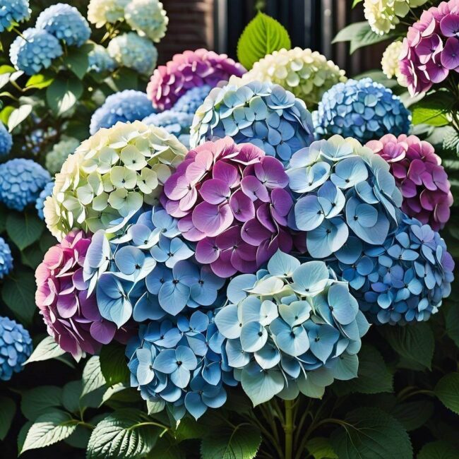 bukiet z hortensji i róż